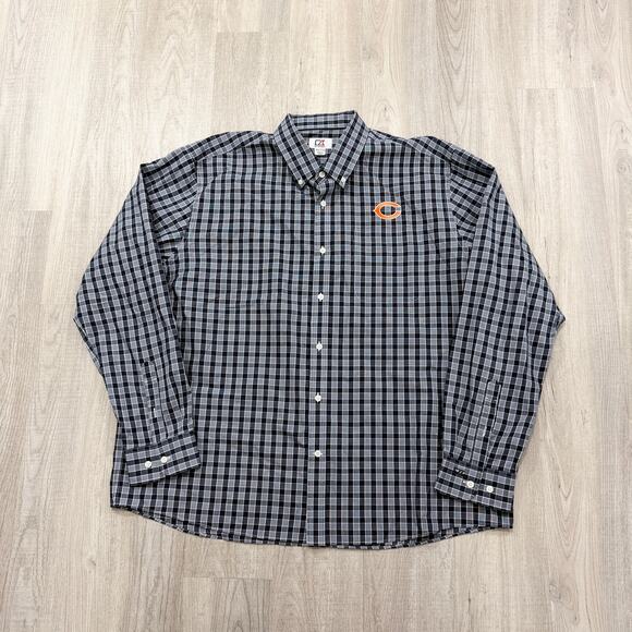 Chicago Bears Button Down Shirt Men's 2XL XXL Blue Embroidered Logo Preppy - Picture 1 of 8